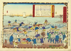 広重三代 大日本物産図会 和泉国堺浦 桜鯛并魚市之図 | 浮世絵 | 原