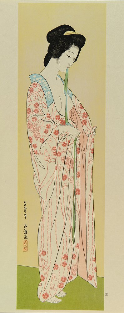 Amazon.co.jp: 橋口五葉 木版画2枚入「神戸之宵月 京都三条大橋