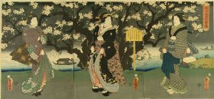 豊国三代/向う嶋の夜桜のサムネール