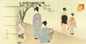 春汀/美人十二ヶ月　其四　牡丹のサムネール