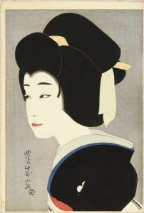 TOYONARI/A bust portrait of the actor Sawamura Sonosuke in the role of Umegawa, with mica background