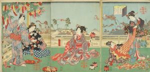 色紫五節句　　初秋野風七夕まつり／国貞二代