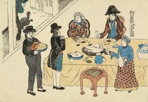 阿蘭陀人酒宴之図／長崎版画