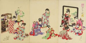 版画-江戸時代-浮世絵-木版画-浮世絵-アート-周延の女禮式書画 周延 少女の礼式 | 浮世絵 | 原書房 神田神保町