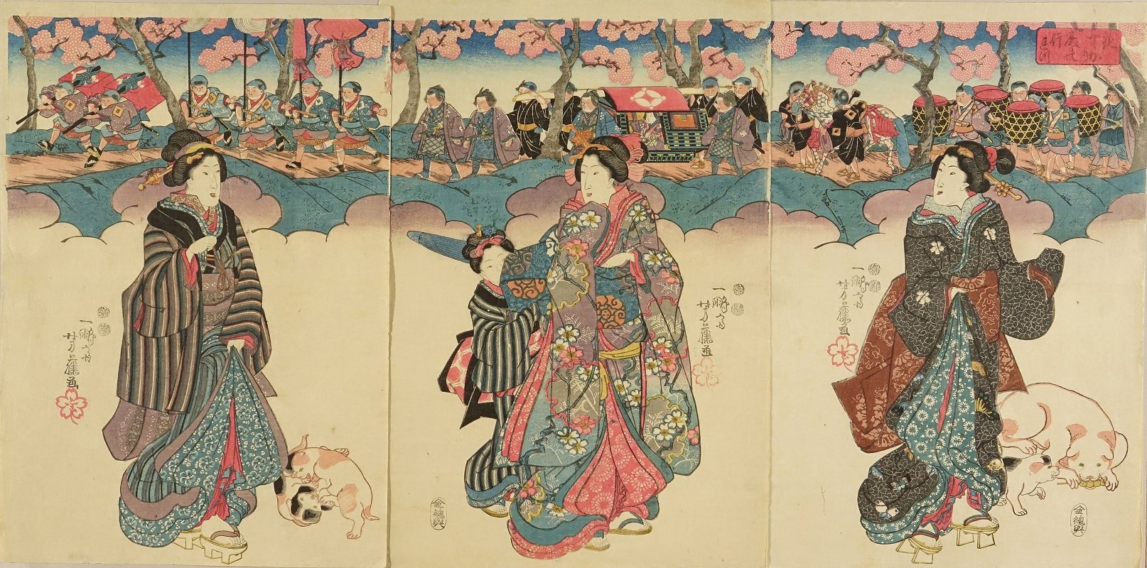 芳藤 花ざかり殿の行列 浮世絵 原書房 神田神保町 芳藤 花ざかり殿の行列 浮世絵 原書房 神田神保町