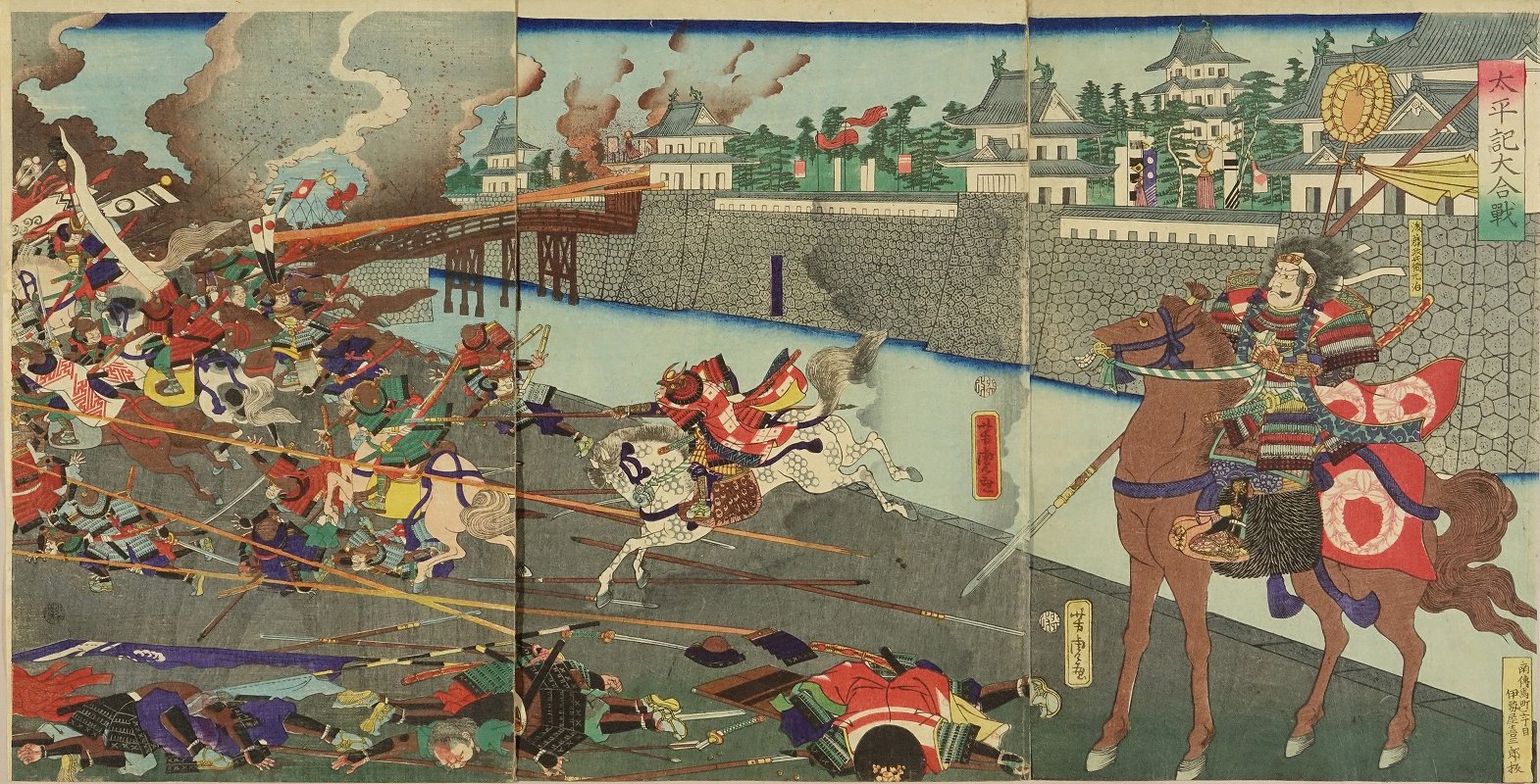 浮世絵版画「太平記山崎合戦」 【公式通販】