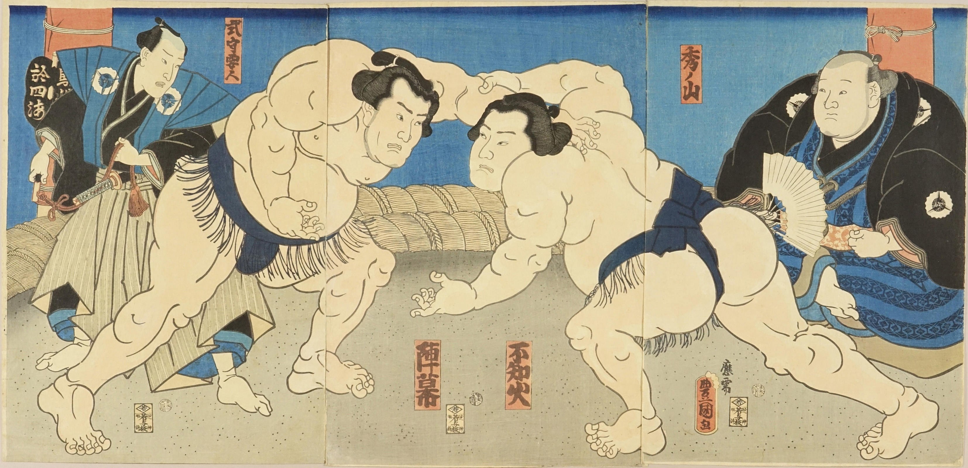 豊国三代 不知火光右衛門 (熊本県) 陣幕久五郎 (島根) 取組図 | 浮世絵