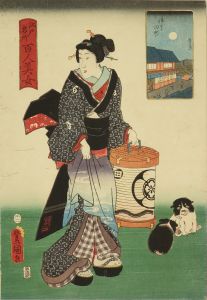 江戸名所百人美女　浅草田町／豊国三代