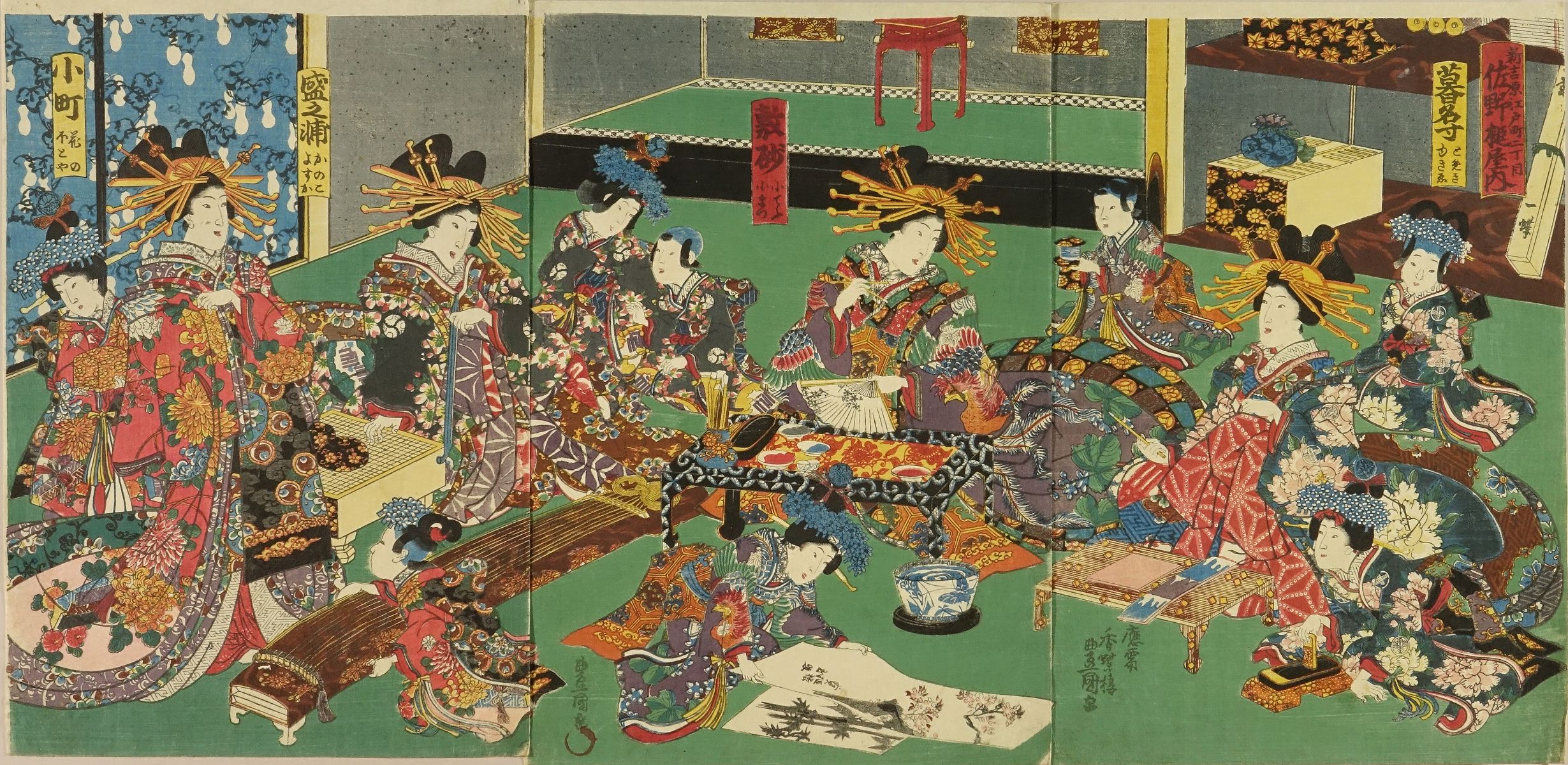 送料無料商品の通販 豊国三代 新吉原江戸町二丁目佐野槌屋内 | 浮世絵 | 原書房 神田 絵画