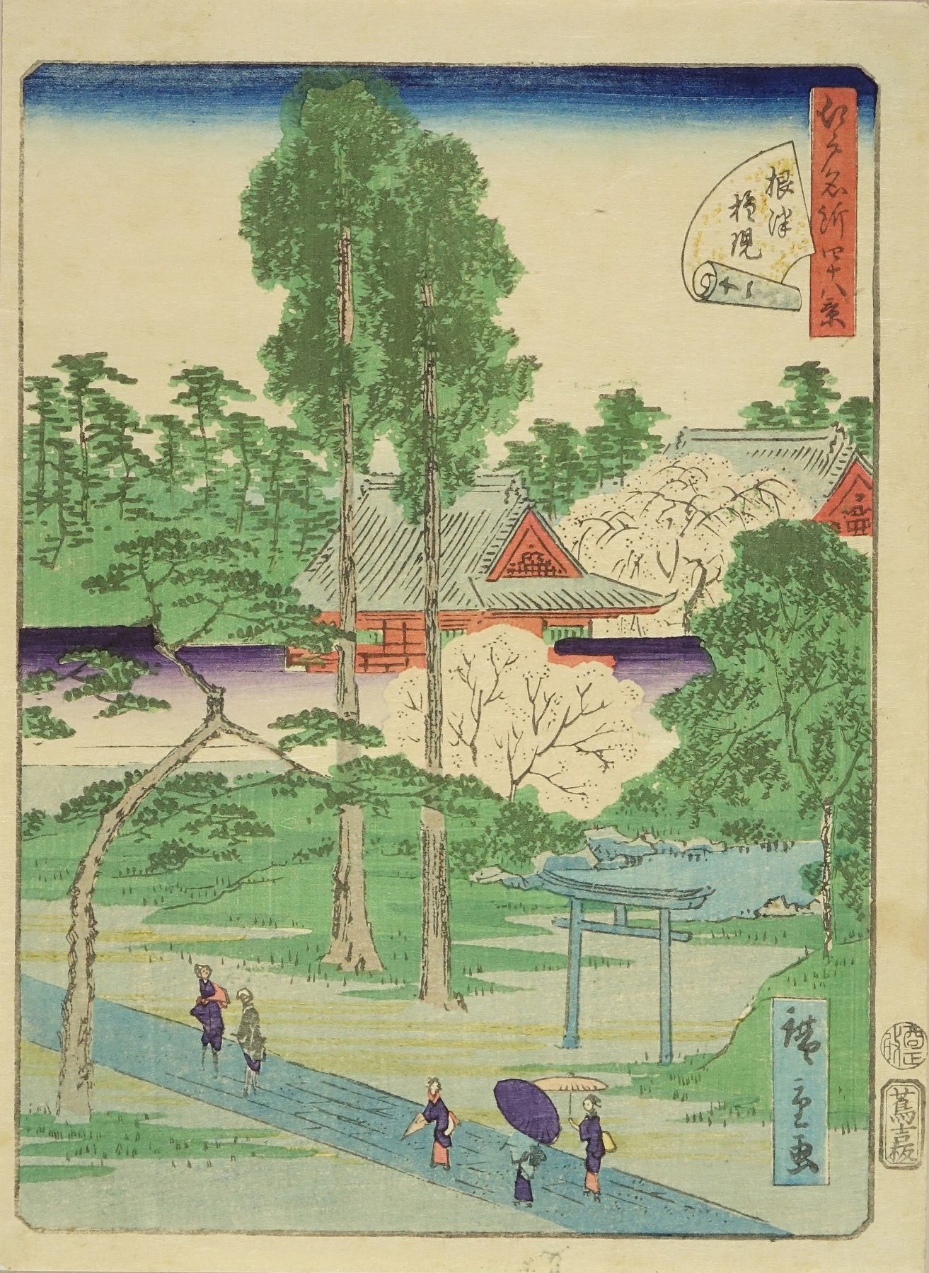 絵画692 油絵/風景/東京/路地/根津/　F４号 清水弘哉 『朝の木津川風景』 油彩画 - 北海道画廊