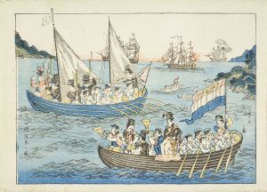 長崎版画/バッテイラノ図　四艘渡来の図のサムネール