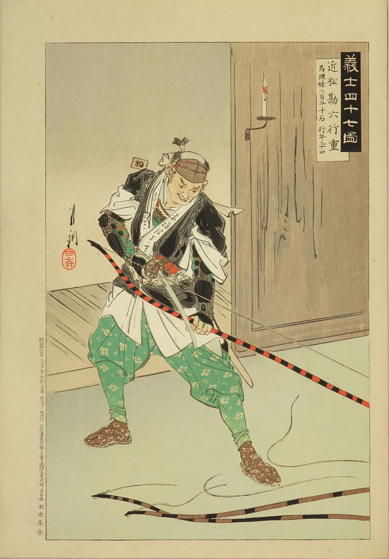 月耕 義士四十七図 近松勘六行重 浮世絵 原書房 神田神保町