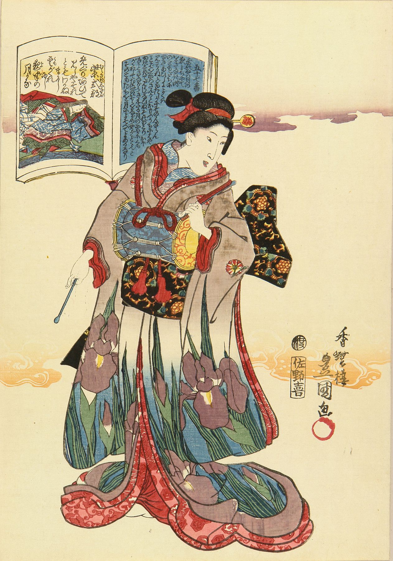 豊国三代 百人一首絵抄 五十七 紫式部 | 浮世絵 | 原書房 神田神保町