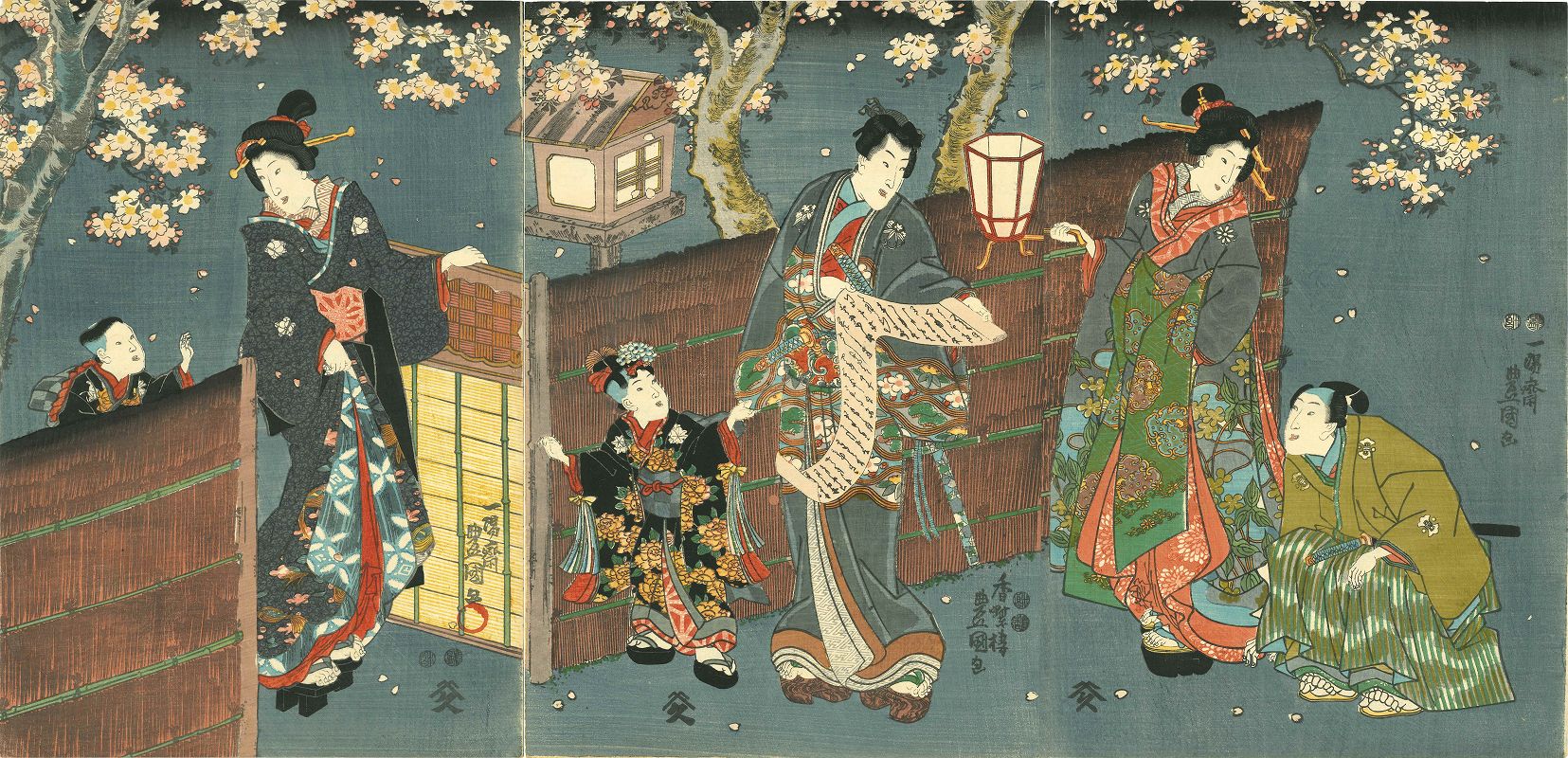 浮世絵、役者絵御所桜掘夜討、三代豊国画