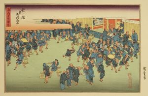 広重/浪花名所　手刷複製木版画　10枚揃　原寸　解説付　一図縁極少汚のサムネール