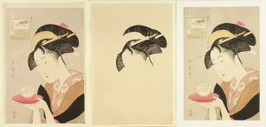 歌麿 浮世絵順序摺木版画 高名美人六家撰 手刷複製木版画 色版12枚と