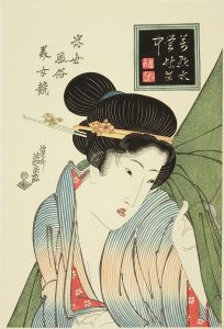 諸画家/歴代名作浮世絵美人画大系 上・下　手刷複製木版画　全50図揃　原寸　アダチ版画研究所　各台紙付　日/英語解説付　帙入　2枚少シミ　解説1枚欠のサムネール