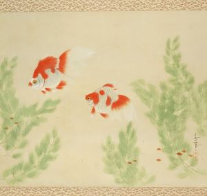 大野麦風 金魚図 紙本著色 軸装 | 浮世絵 | 原書房 神田神保町