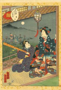 紫式部源氏かるた　13　明石／国貞二代