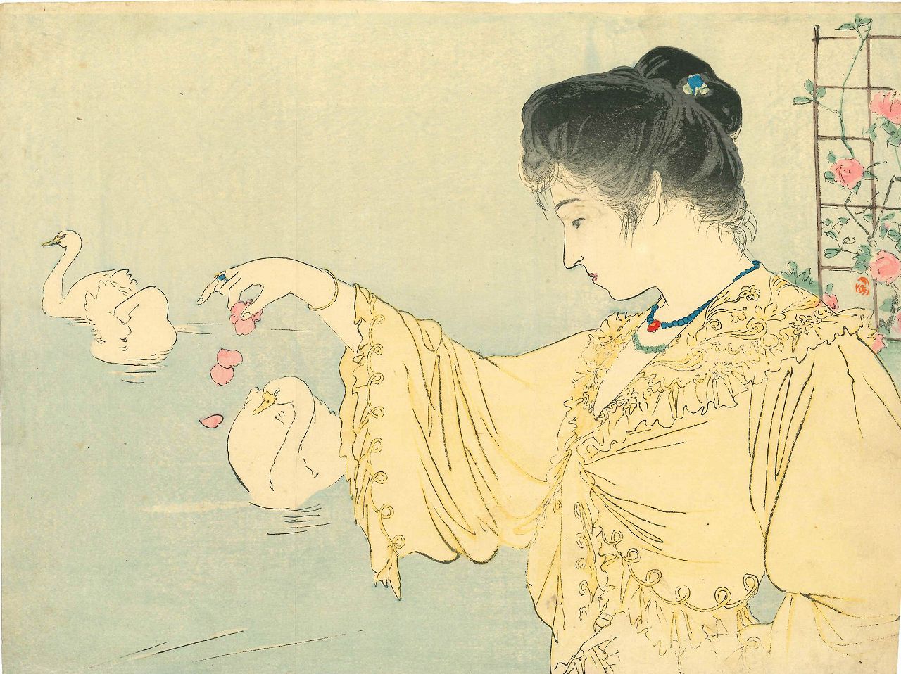 鏑木清方 「白鳥」 | 浮世絵 | 原書房 神田神保町