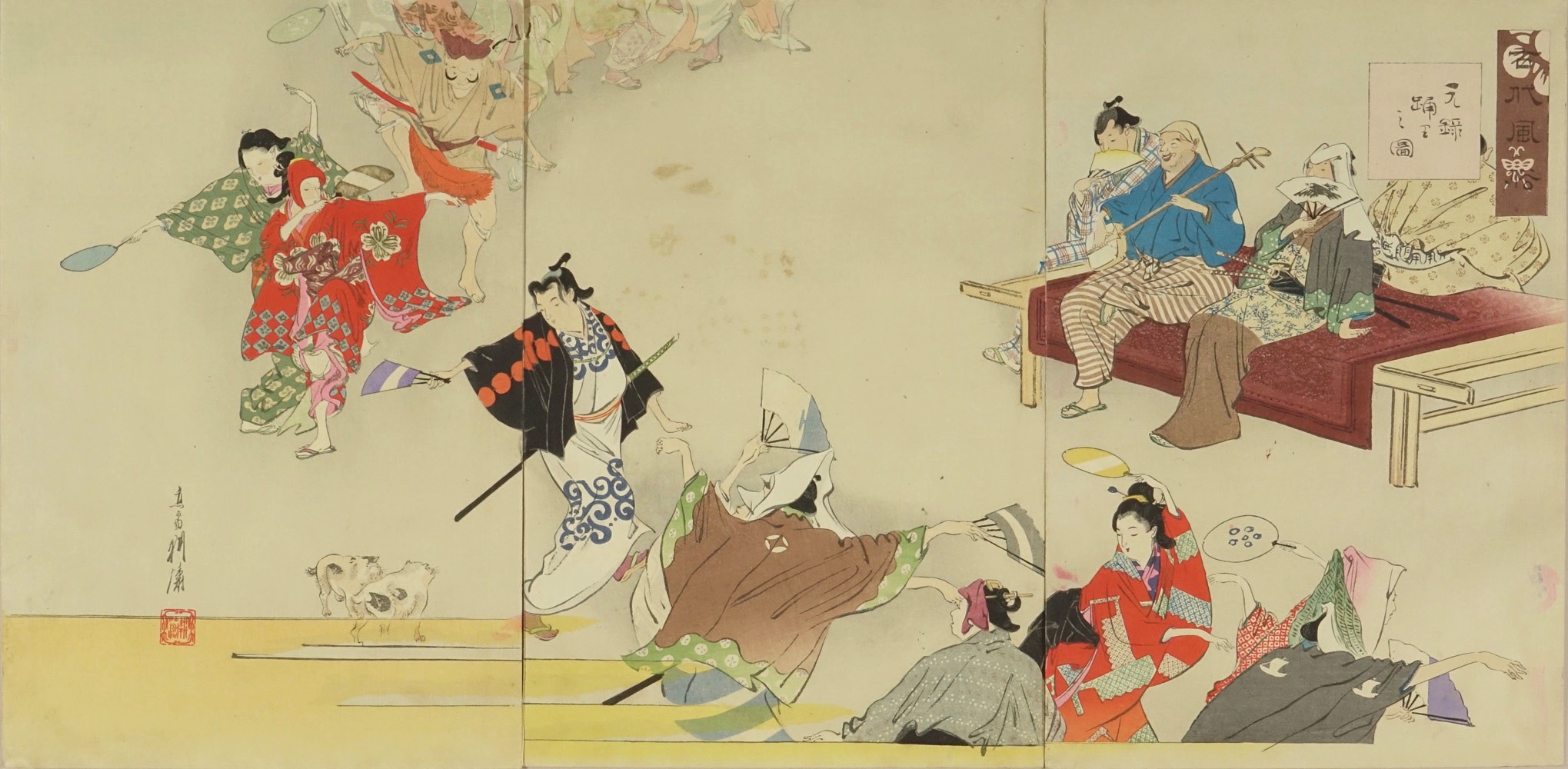 耕涛 古代風俗 元禄踊里之図 | 浮世絵 | 原書房 神田神保町