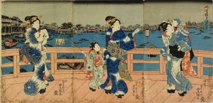 両国橋夕涼光景／豊国三代