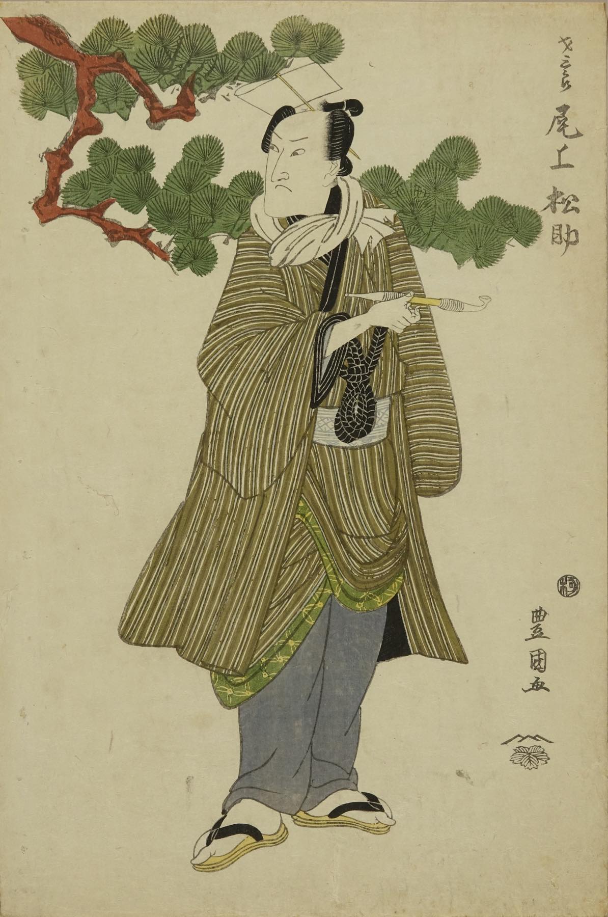浮世絵 木版画 尾上松助 蔦屋小三郎 古画　 F6 豊国 二世尾上松助 才三郎 「銀杏鶴曽我」 | 浮世絵 | 原書房 神田神保町