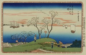 広重/東都名所　一幽斎書　手刷複製木版画　10枚揃　アダチ版画研究所　原寸　　台紙付　日/英文解説付　帙入　2図台紙欠　1枚シミのサムネール