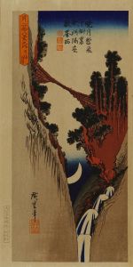 広重/稀版広重名作撰　手刷複製木版画　25枚揃　大江戸木版社　原寸　台紙付　各日文/英文説明付　帙入のサムネール