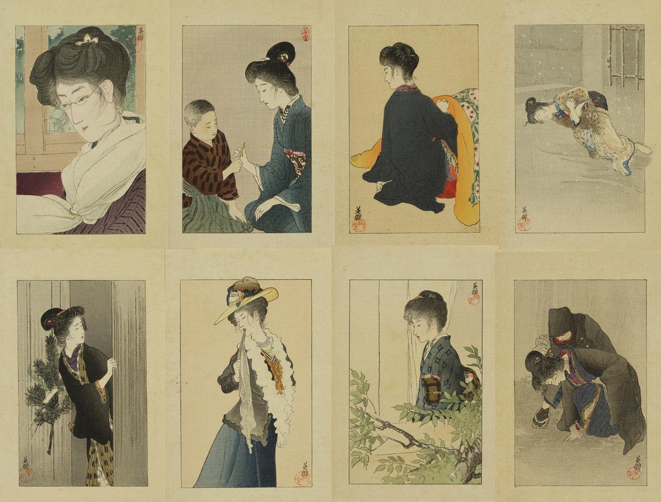 鰭崎英朋 小説口絵 「生さぬ仲」 | 浮世絵 | 原書房 神田神保町