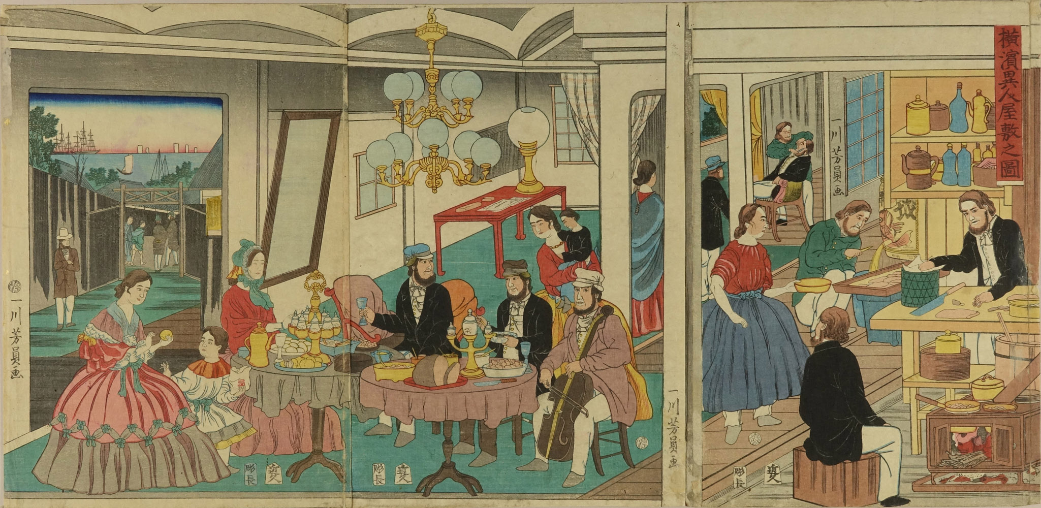 驚きの価格が実現！ 横浜浮世絵 横浜異人屋敷之図 芳員