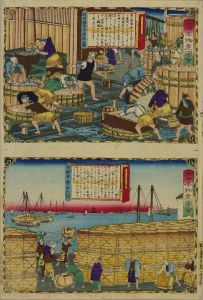 広重三代 大日本物産図会 摂津国 伊丹酒造之図 新酒荷出之図 | 浮世絵