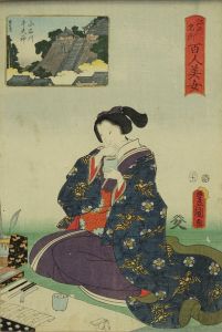 豊国三代/江戸名所百人美女　小石川　牛天神のサムネール