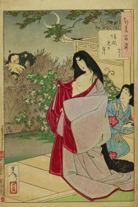 月百姿　垣間見の月　かほよ／芳年