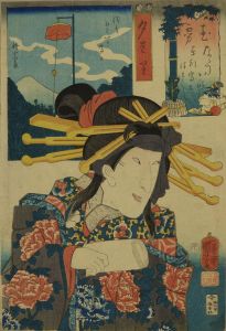 国芳/ななついろは東都富士尽　む　夕霧　浅草おく山の富士のサムネール