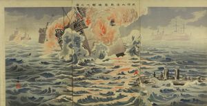 旅順大海戦露艦撃沈之図／華香