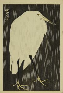 暁斎/雨中の鷺のサムネール