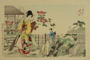 浮世絵版画、雪月花（花上野)橋本周延画、明治32年1月出版 浮世絵版画