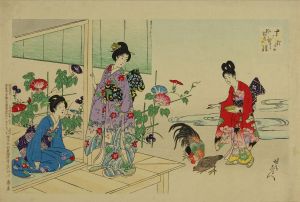 周延/十二ひと絵　水無月乃朝顔のサムネール
