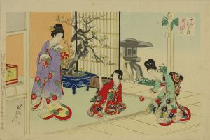 周延/十二ひと絵　睦月の遊びのサムネール