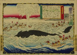 広重三代/大日本物産図会 101　壱岐国　鯨漁之図のサムネール