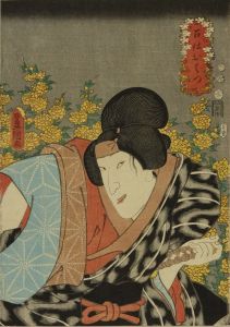浮世絵 梅堂國貞 木版画 歌舞伎絵 役者絵 尾上蟹十郎 尾上榮三郎