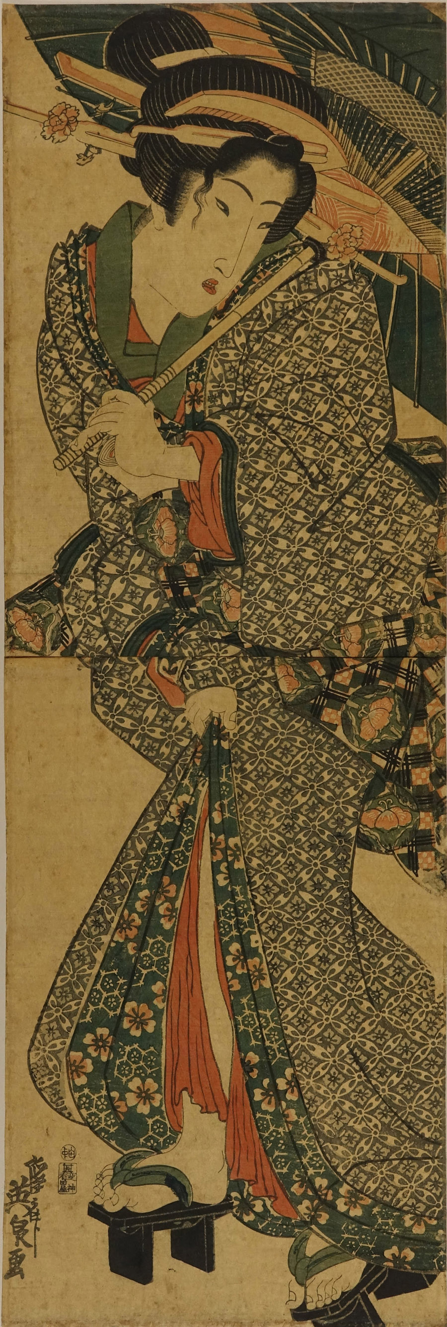希少 螺鈿 傘をさした女性 美人画 浮世絵 天然木 漆器 古画 アンティーク 希少 螺鈿 傘をさした女性 美人画 浮世絵 天然木 漆器 古画
