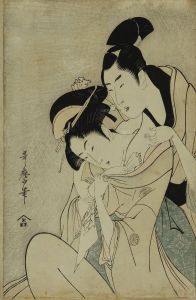 UTAMARO/Bsauty hiding a lotter from her lover