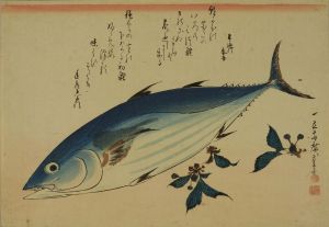 HIROSHIGE/Bonito and cheery branch, from <i>Uo zukushi</i> (Collection of fish), published by Eijudo