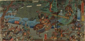 KUNIHISA/Battle of Takadate, Mutsu Province, triptych