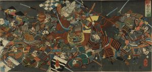 KUNIYOSHI/Battle of Kawanakajima, triptych