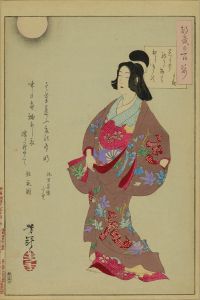 YOSHITOSHI/Poem by Courtesan Takao, from <i>Tsuki hyakushi</i> (One-hundred aspects of the moon)