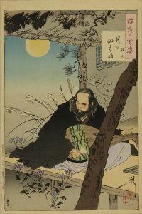 YOSHITOSHI/<i>Tsuki no yotsu no o</i> (The moon's four strings), Semimarsu, from <i>Tsuki hyakushi</i> (One-hundred aspects of the moon)