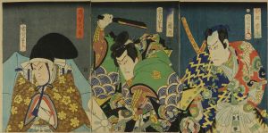 KUNICHIKA/Scene of a kabuki performance, triptych
